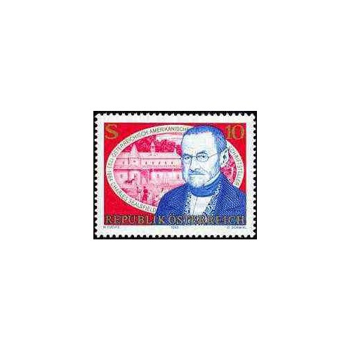 1 عدد تمبر یادبود کارلز سیلزفیلد - نویسنده - اتریش 1993