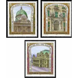 3 عدد تمبر هنر معماری - اتریش 1993