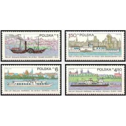 4 عدد تمبر 150مین سال کشتیرانی بخار روی رود ویستولا - لهستان 1979