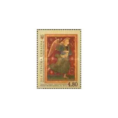 1 عدد تمبر بنرهای کلیسا - فرشته جبرئیل - تابلو نقاشی  - اوکراین 2014