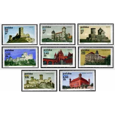 8 عدد تمبر قلعه ها- لهستان 1971