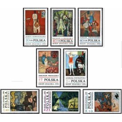 8 عدد تمبر روز تمبر - تابلوهای نقاشی هنر معاصر - لهستان 1970