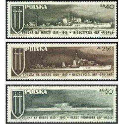 3 عدد تمبر نیروی دریائی - کشتی ها و زیردریائی - لهستان 1970