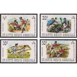 4 عدد تمبر محاصره تپه بریستول - آنگوئیلا 1971
