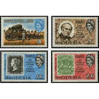 4 عدد تمبر نمایشگاه بین المللی تمبر فوپکس - زئیر - رودزیا 1966