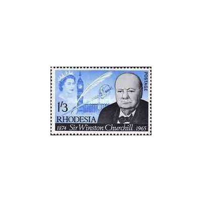 1 عدد تمبر یادبود وینستون چرچیل - زئیر - رودزیا 1965