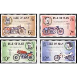 4 عدد تمبر برندگان رقابتهای موتور سواری TT جزیره من - جزیره من 1975