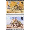 2 عدد تمبر مسابقات موتور سواری جایزه بزرگ مانکس - یادبود 25مین سالگرد تاجگذاری - جزیره من 1973