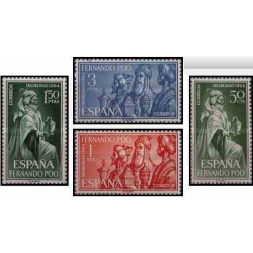 4 عدد تمبر روز تمبر - اسپانیا - فرناندو پو 1964
