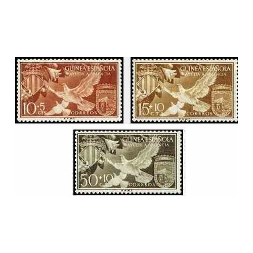 3 عدد تمبر والنسیا - گینه اسپانیا 1958