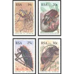 4 عدد تمبر سوسکها - آفریقای جنوبی 1987