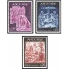3 عدد تمبر نقاشیهای آبرنگ روی گچ -فرانسه آندورا 1967
