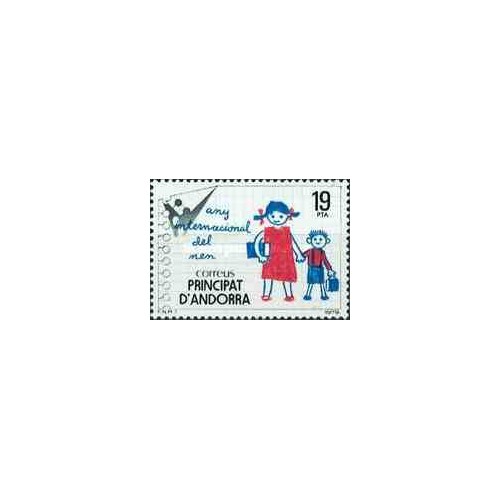 1 عدد تمبر روز جهانی کودک - نقاشی -اسپانیا آندورا 1979