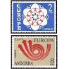 2 عدد تمبر مشترک اروپا - Europa Cept -اسپانیا آندورا 1973