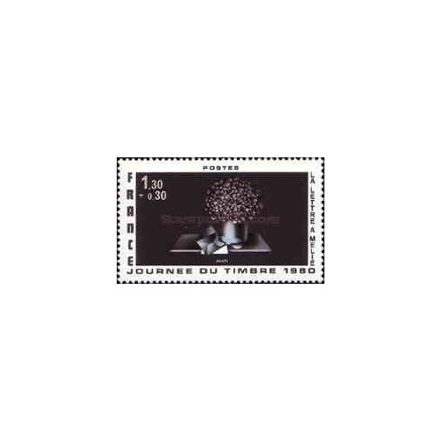 1 عدد تمبر روز تمبر - فرانسه 1980