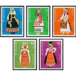 5 عدد تمبر لباسهای محلی - بلغارستان 1975