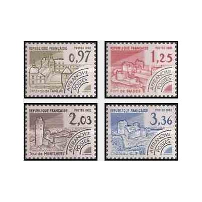 4 عدد تمبر بناهای تاریخی - فرانسه 1982