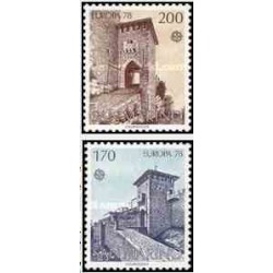 2 عدد تمبر مشترک اروپا - Europa Cept - بناهای یادبود - سان مارینو 1978
