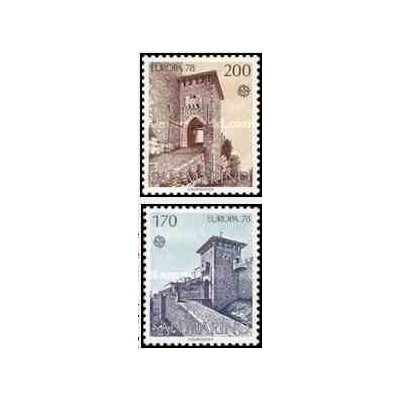 2 عدد تمبر مشترک اروپا - Europa Cept - بناهای یادبود - سان مارینو 1978