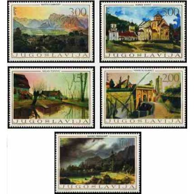 5 عدد تمبر هنر بومی - نقاشیهای قرن نوزدهم - یوگوسلاوی 1968