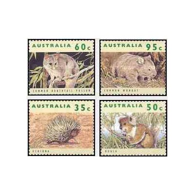 4 عدد تمبر حیوانات در معرض انقراض - استرالیا 1992