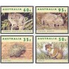 4 عدد تمبر حیوانات در معرض انقراض - استرالیا 1992