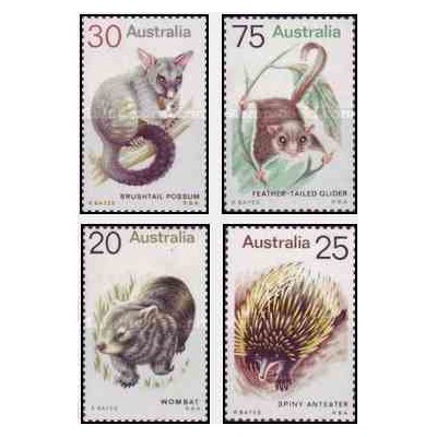 4 عدد تمبر پستانداران - استرالیا 1974