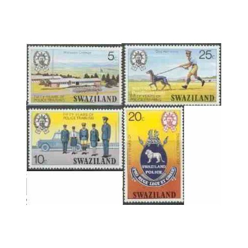4 عدد تمبر مدرسه پلیس - سوایزلند 1977