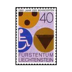1 عدد تمبر سال بین المللی معلولین - لیختنشتاین 1981   