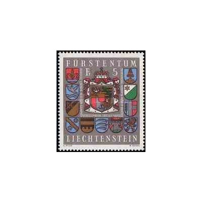 1 عدد تمبر نشان های ملی - لیختنشتاین 1973   