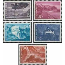 5 عدد تمبر مناظر طبیعی - منظره - لیختنشتاین 1959   