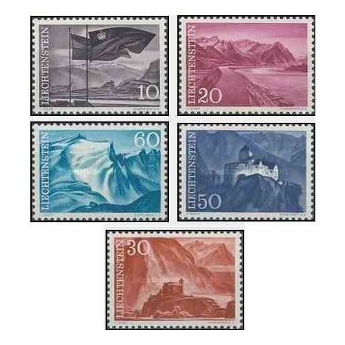 5 عدد تمبر مناظر طبیعی - منظره - لیختنشتاین 1959   