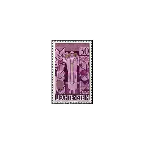 1 عدد تمبر مرگ پاپ پیوس دوازدهم - لیختنشتاین 1959 