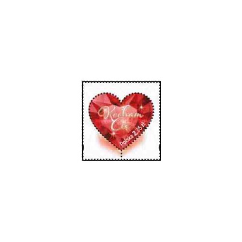 1 عدد تمبر ولنتاین - ابراز عشق - پرفراژ به شکل قلب - لهستان 2015