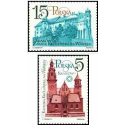 2 عدد تمبر بناهای تاریخی کراکوف - لهستان 1984