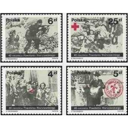 4 عدد تمبر چهلمین سالگرد قیام ورشو - لهستان 1984