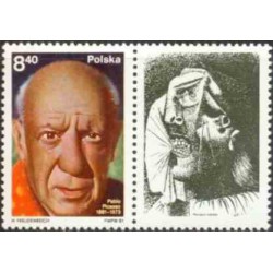 2 عدد تمبر یادبود پابلو پیکاسو - نقاش - لهستان 1981