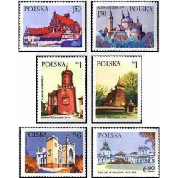 6 عدد تمبر بناهای تاریخی - لهستان 1977