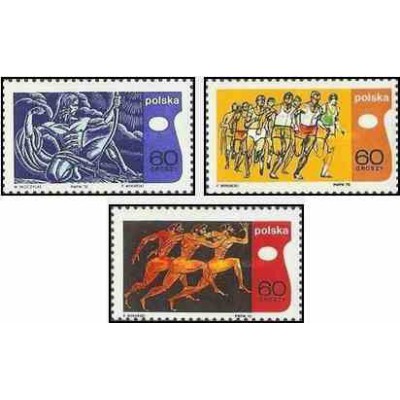 3 عدد تمبر دهمین کنگره آکادمی بین المللی المپیک - لهستان 1970