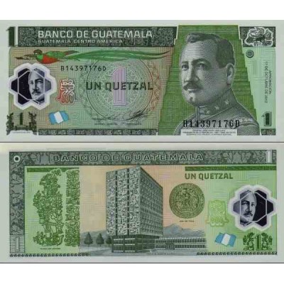 اسکناس پلیمر 1 کواتزل - گواتمالا 2012 تاریخ 17.10.2012