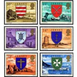 6 عدد تمبر سری پستی - نشان ملی - جرسی 1976
