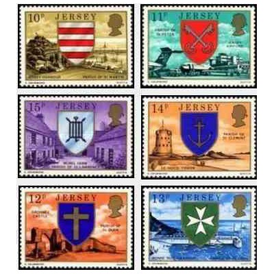 6 عدد تمبر سری پستی - نشان ملی - جرسی 1976
