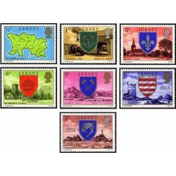 7 عدد تمبر سری پستی - نشان ملی - جرسی 1976