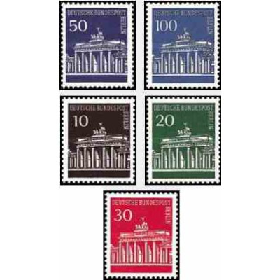 5 عدد تمبر سری پستی -برندن بورگر - برلین آلمان 1966