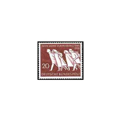 1 عدد تمبر دهمین سالگرد فرار اجباری - جمهوری فدرال آلمان 1955 قیمت 4.2 دلار