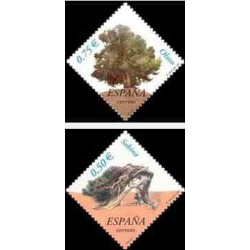 2 عدد تمبر درختان - اسپانیا 2002