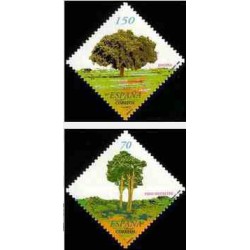 2 عدد تمبر درختان - اسپانیا 2000
