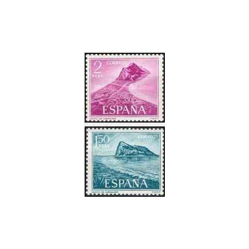 2 عدد تمبر سری پستی - جبل الطارق - اسپانیا 1969