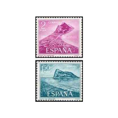 2 عدد تمبر سری پستی - جبل الطارق - اسپانیا 1969