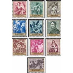10 عدد تمبر  تابلو نقاشی اثر  آلونزو کانو - روز تمبر - اسپانیا 1969
